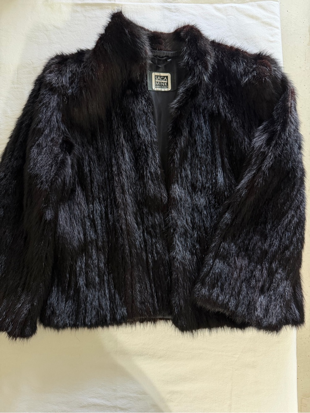 Saga Furs Black Mink Fur Jacket